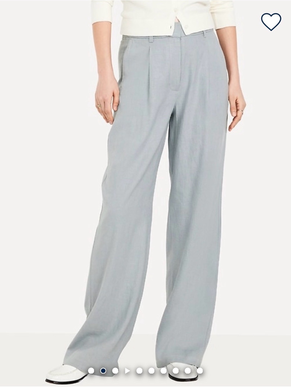 Old Navy Extra High Rise Taylor Linen Blend Pleated Wide-Leg Trousers Sage MT